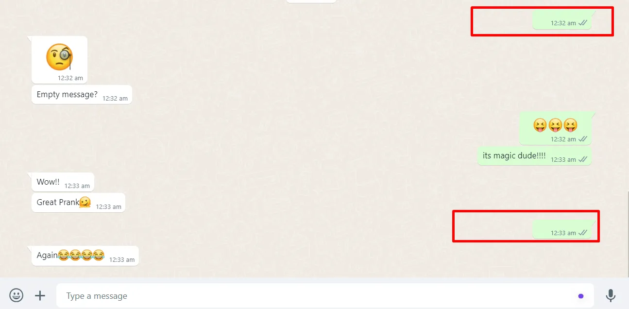 Whatsapp invisible text